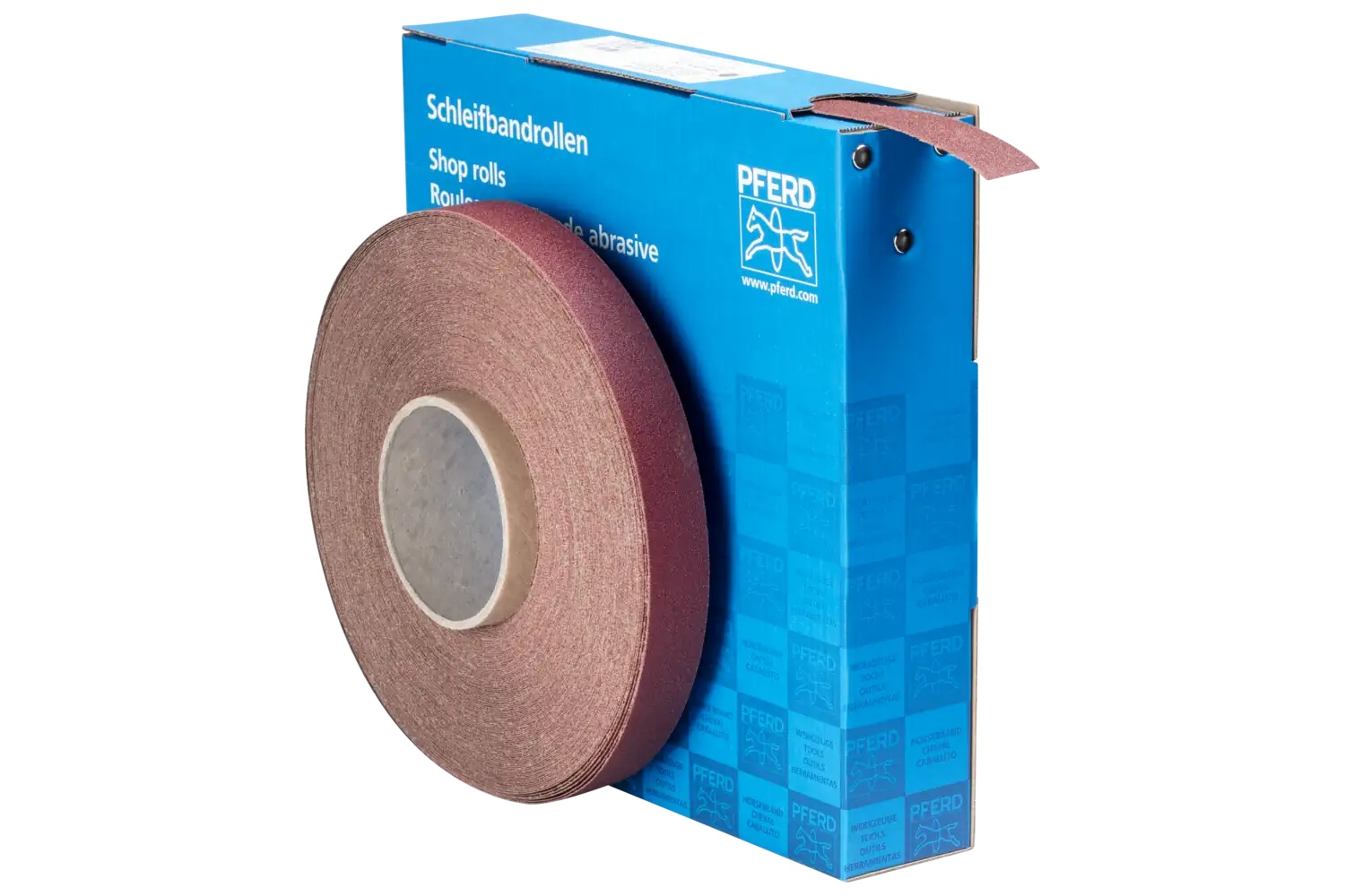Picture of Pferd Shop Roll, Resin over Resin Heavy-Duty, 1" x 50 yards, 100 Grit, Aluminum oxide